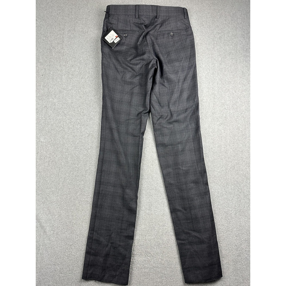REDA Dress Pants Mens 30R Gray Windowpane Wool Flat Front Formal Canada NWT $159 - Picture 9 of 10